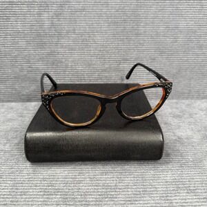 Guess by Marciano GM 133 BLKAM Cat Eye Eyeglasses Frames Black Y2K Crystal